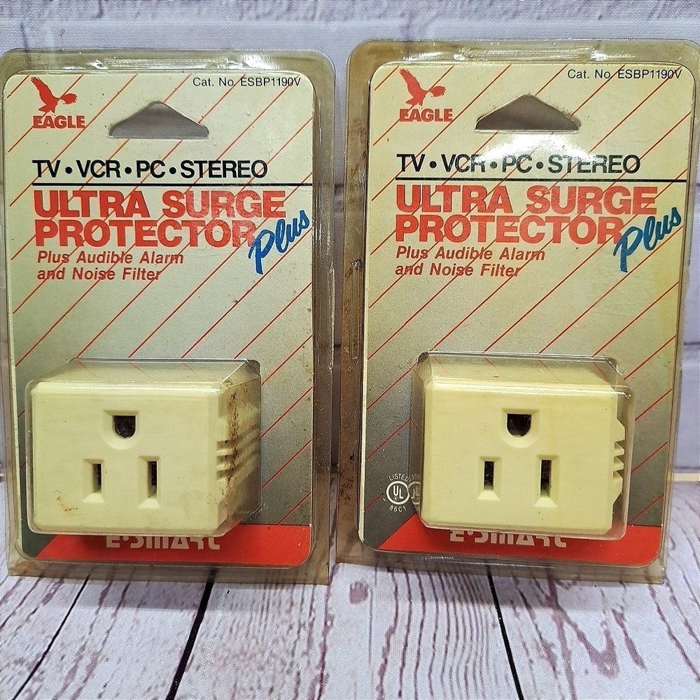 Eagle Ultra Surge Protector Plus 2 Pack ESBP1190V Audible Alarm Noise Filter NEW